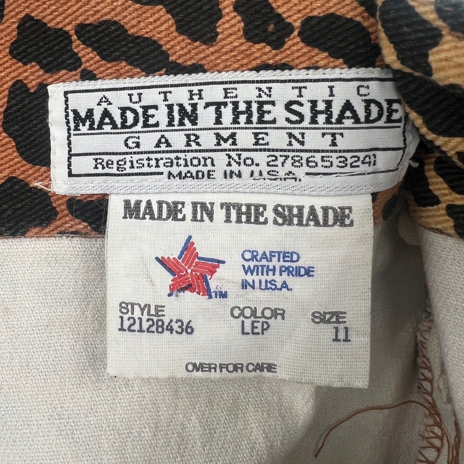 Vintage Made In The Shade Leopard Print Denim Mini Skirt USA Size 11 Y2K Indie