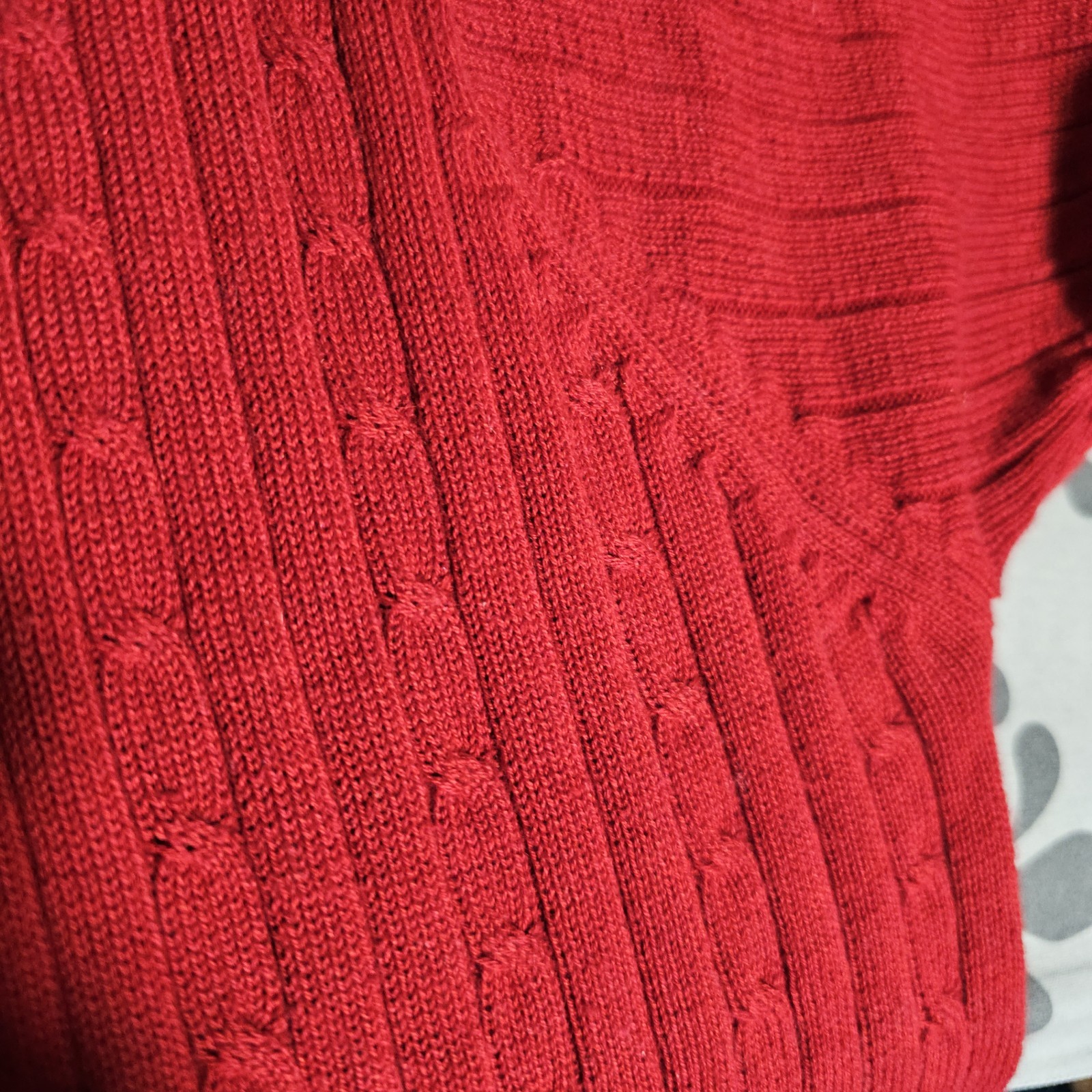 Vintage Kobe By Crystal-Kobe Red Cable Knit Acrylic Pullover Sweater 80s or 90s