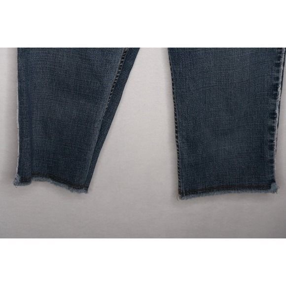 Zana Di Y2K Denim Capri Jeans Womens Sz 9 Raw Hem Stretch Blue Cropped Vintage