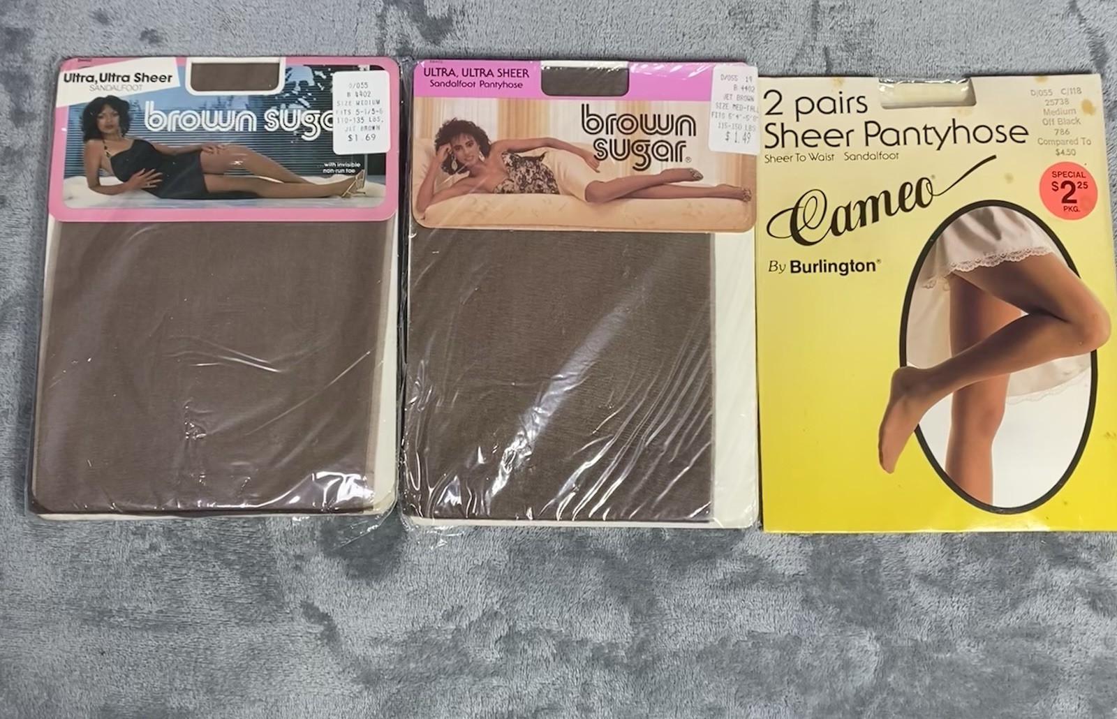 Vintage Pantyhose Womens Medium Brown Sugar Cameo Burlington Ultra Lot of 3 NEW