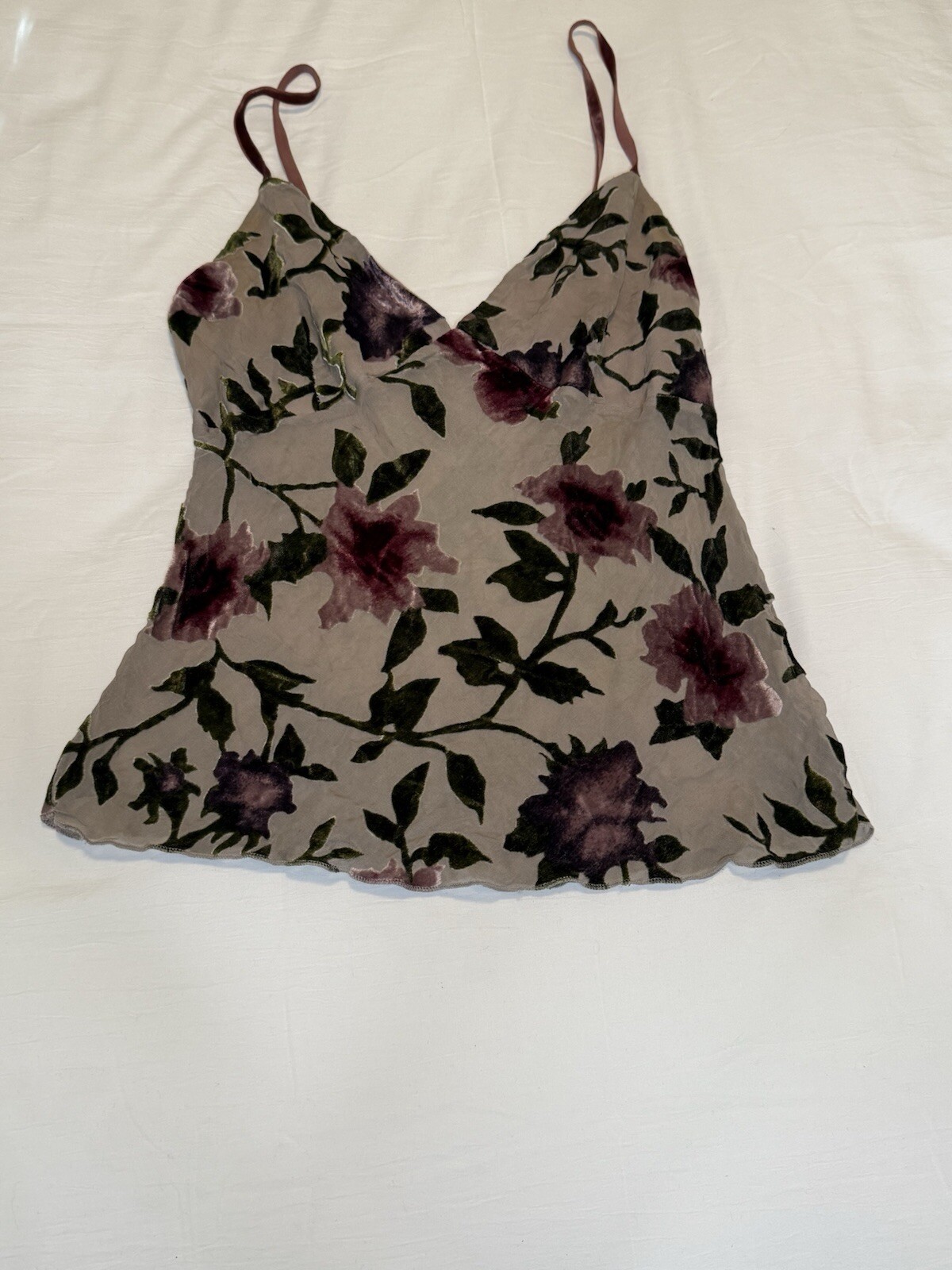 Cooper St Women’s VINTAGE Sheer Camisole With Gorgeous Velvet Flower &. Details