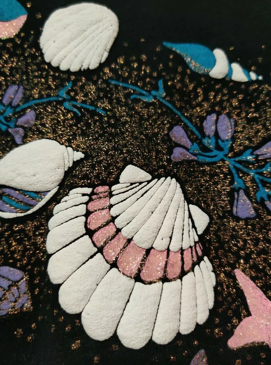 Vintage Women’s Puffy Screen Stars Best XL Black Single Stitch Glitter Florida