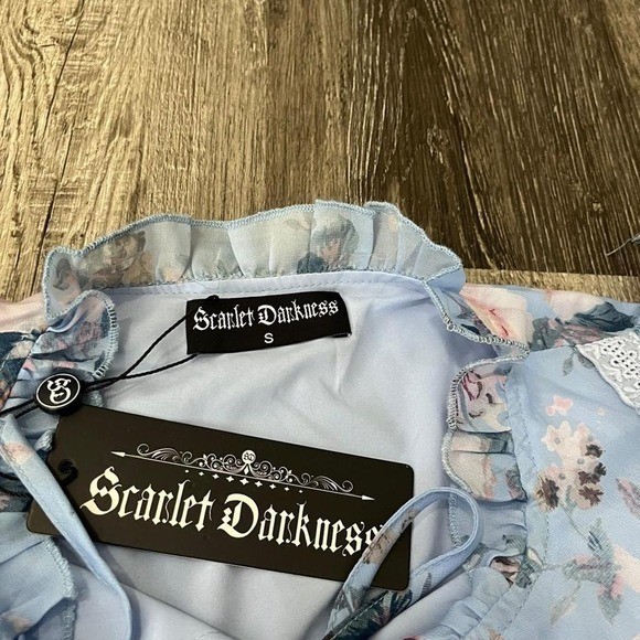 Blue Floral Renaissance Era Dress