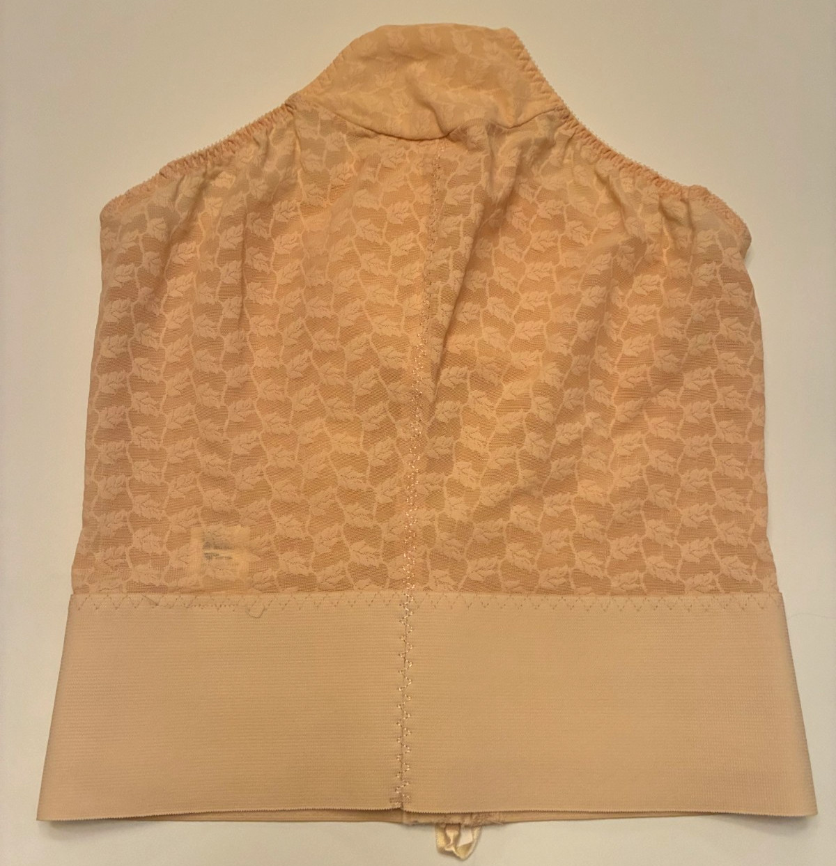 Vintage CROWN-ETTE GIRDLE BRIEF Size 40 5x NUDE Beige Zipper SHEER LACE Sissy