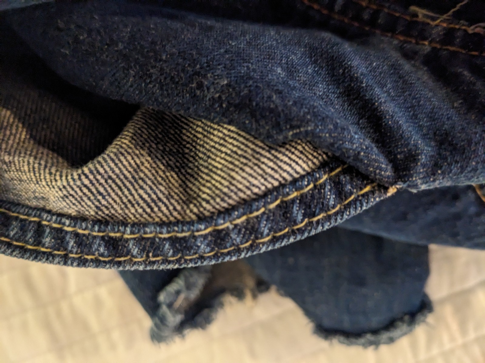 Levis Big E cutoffs 1960’s dark blue denim with no holes #4 top single stitch