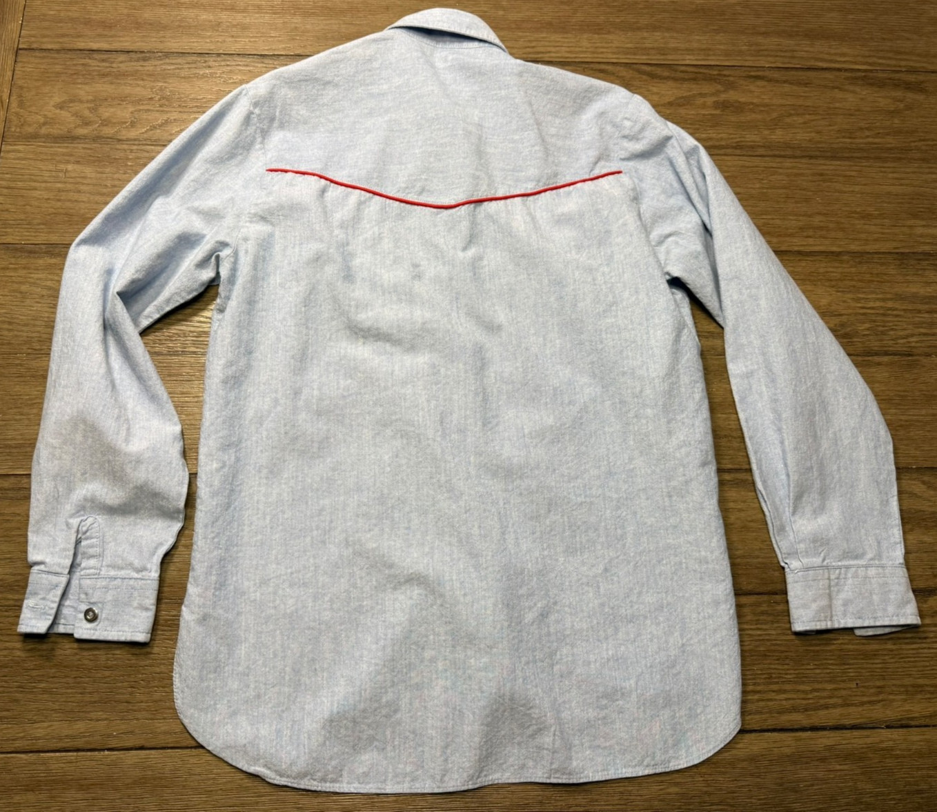Vintage Prior Womans Long Sleeve Blue Button Up Shirt Western Embroidered 5/6