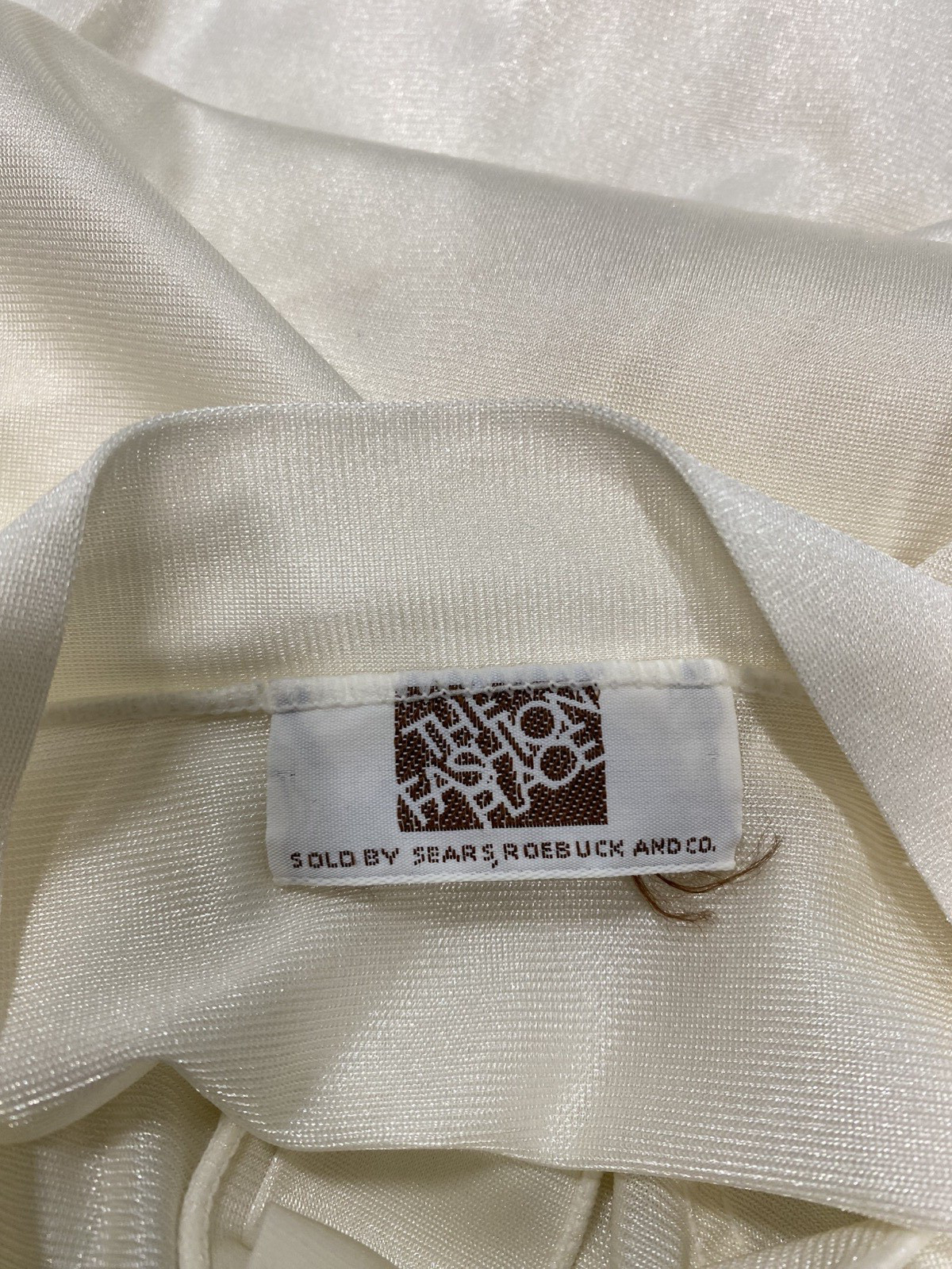 Vintage Nightgown SIZE SMALL white nylon short THE FASHION PLACE SEARS 70s 80s