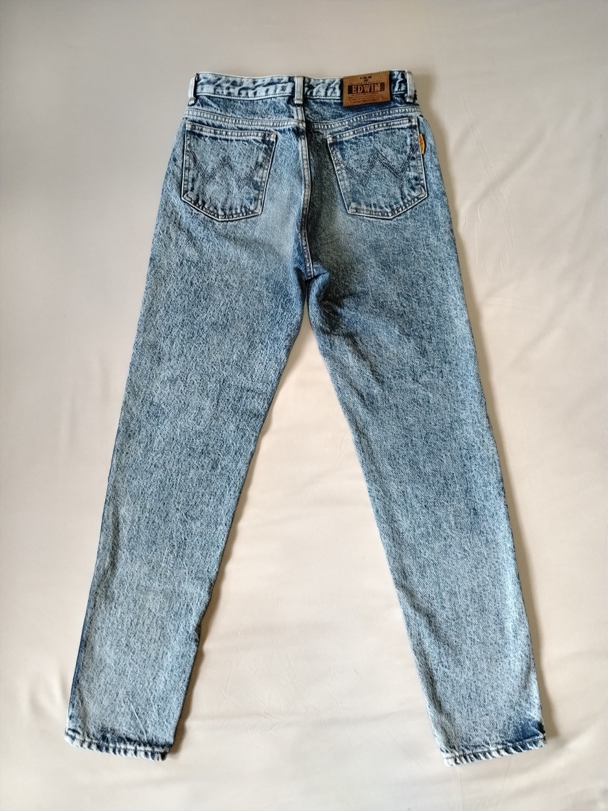 Vintage Edwin Acid Wash Tapered Jeans Made In Japan High Rise Light Blue…
