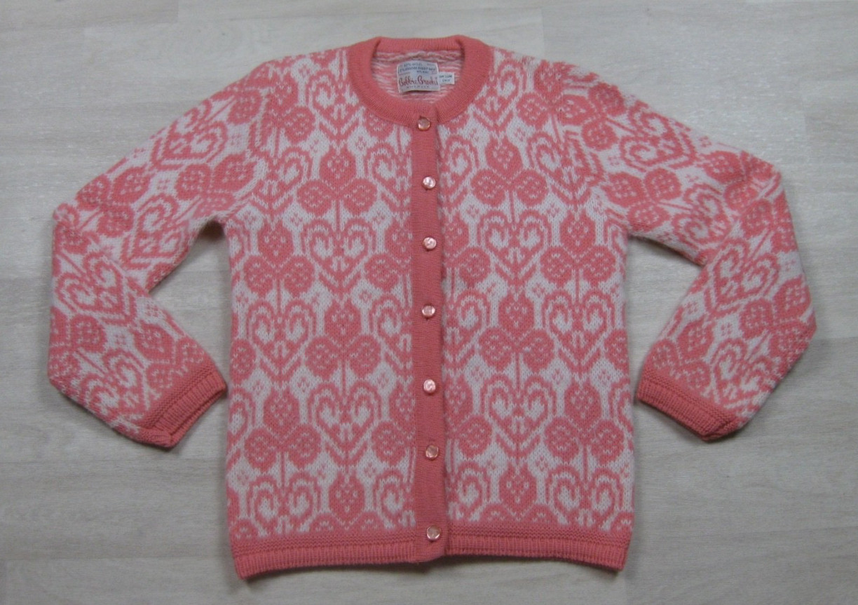 Vintage 60s Bobbie Brooks Cardigan Sweater Womens (S) Wool Angora Coquette