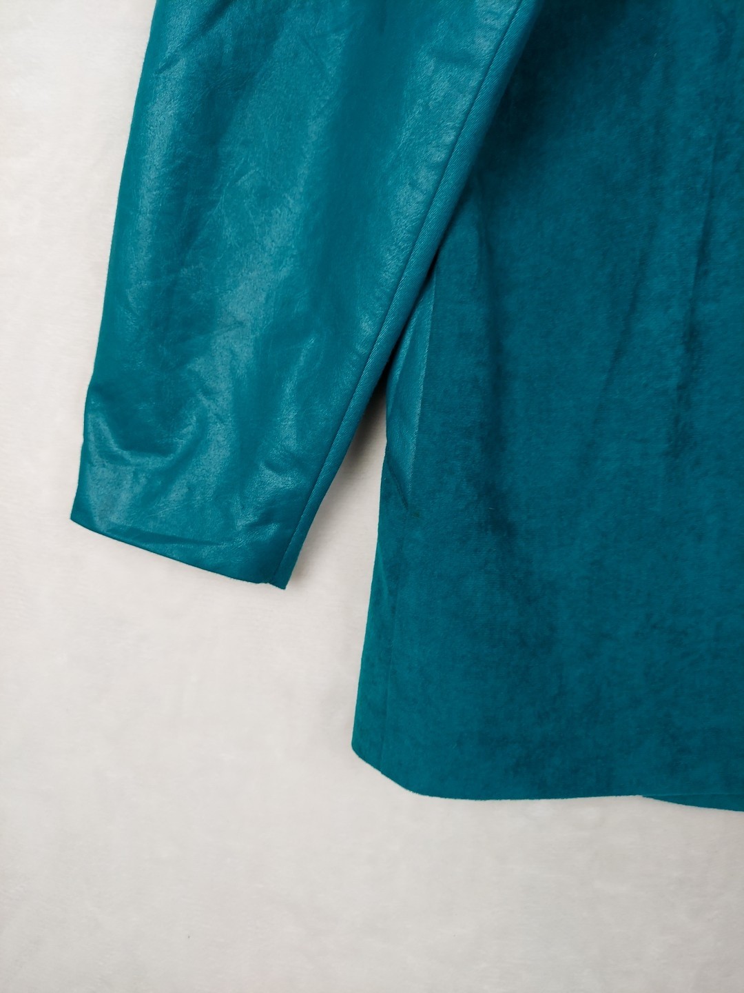 Vintage City Girl Blazer Jacket Womens 10 Teal Green Shoulder Pads Pockets Rodeo