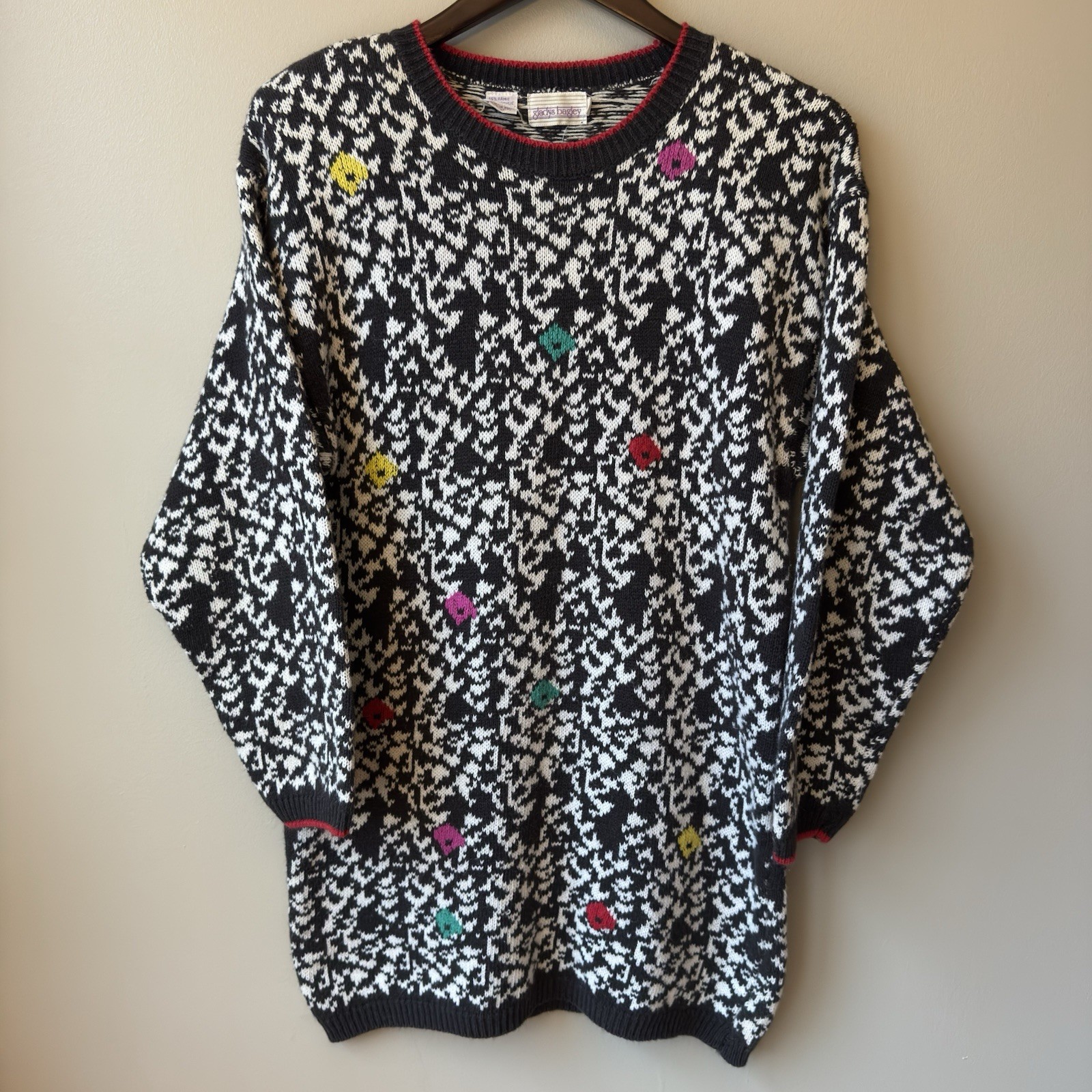 Vintage 80’s Gladys Bagley Sweater Retro Arcade Size Small Y2K Padded Shoulders