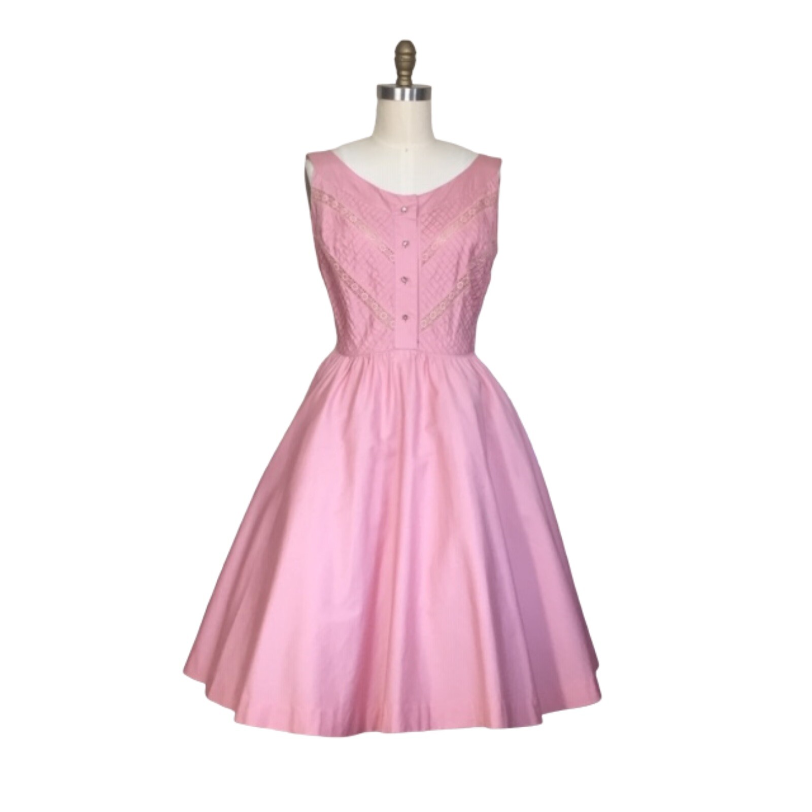 Vintage 1950s Light Pink Party Dress | 1950s Medium Vintage Baby Pink Dress