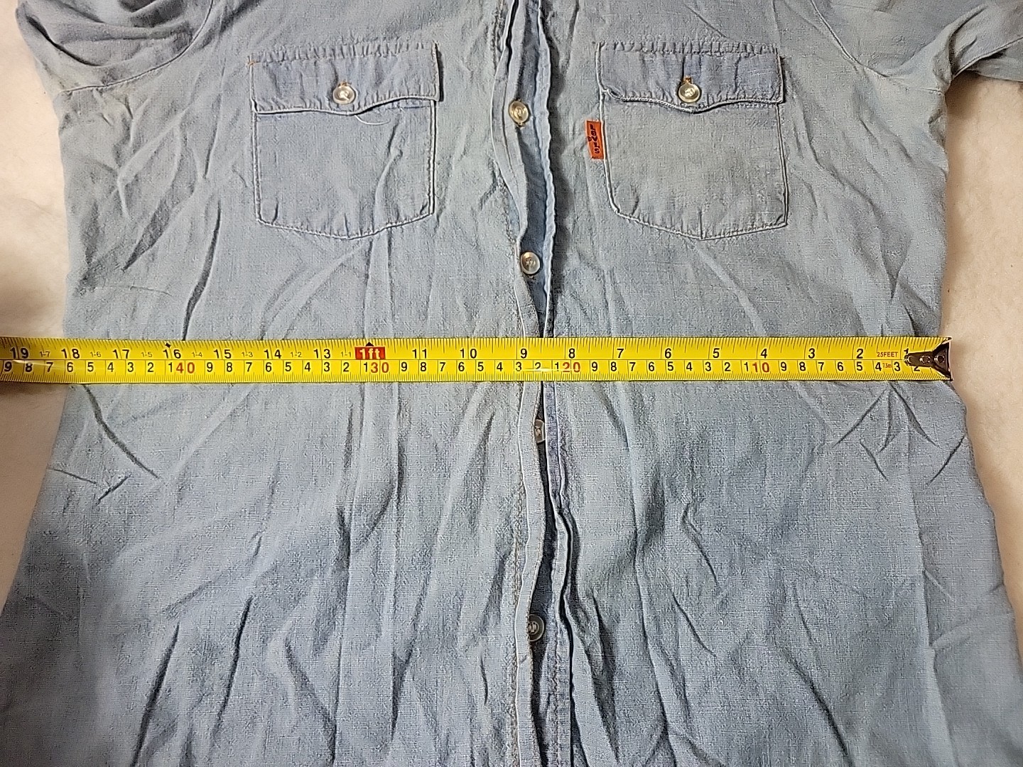 Vintage Levis Chambray Orange Tab USA Tag Blue Women 13/14