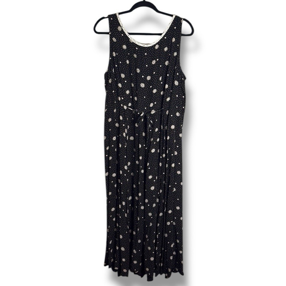 Vintage Janice McCarty Sleeveless Maxi Dress Size Large Cottagecore Boho