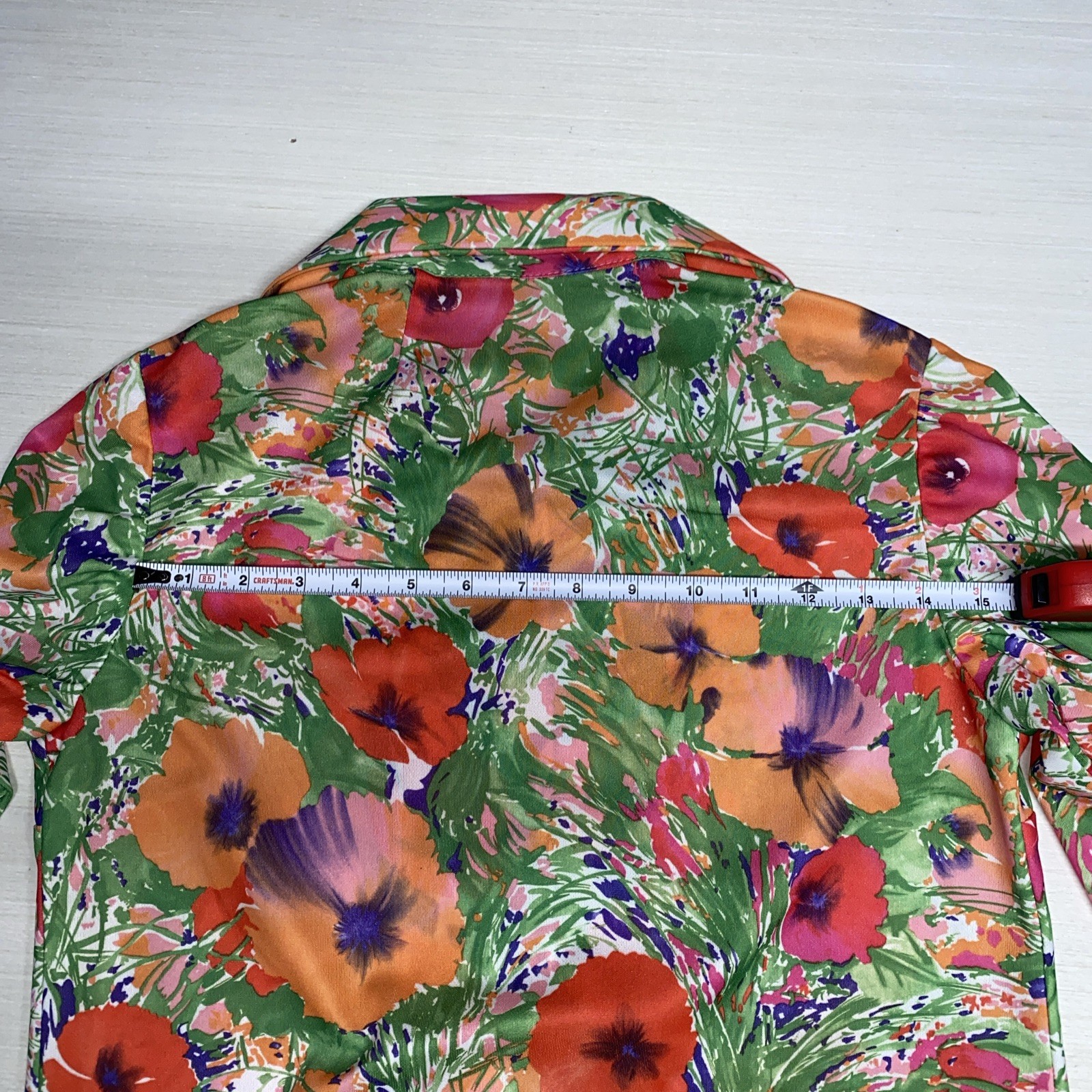 70s Psychedelic Flower Dagger/Butterfly Collar No Brand Women’s Small Orange/red