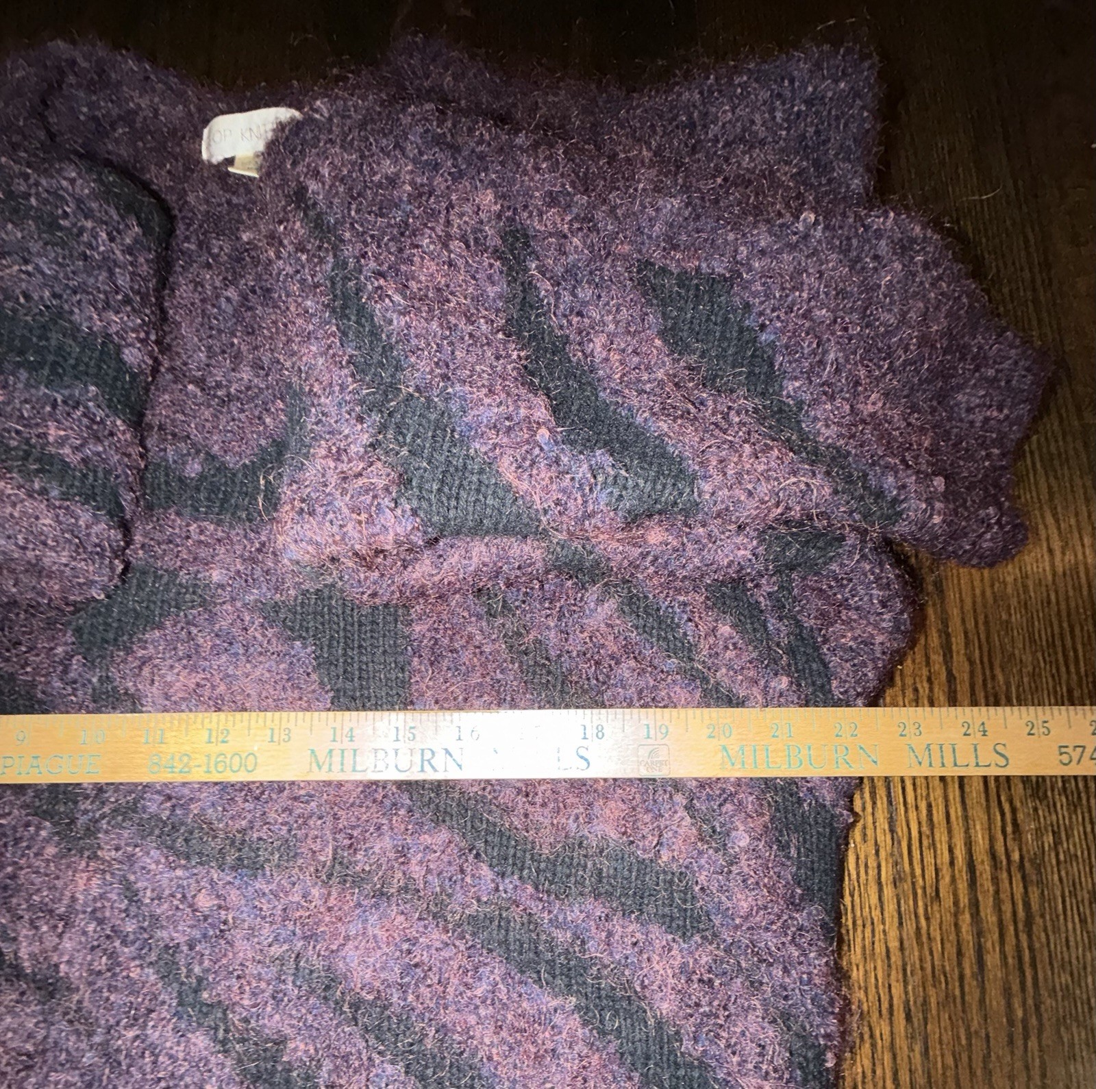 Vintage Sweater 52% MOHAIR,42% WOOL Black& Plum Reto,80’s Zebra Print,breathable