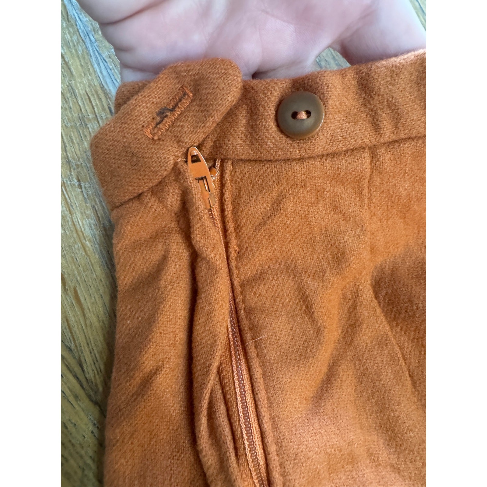 VTG 60s 70s Wool Pencil Skirt Burnt Orange Mod Dark Academia Talon Zip XXS XS