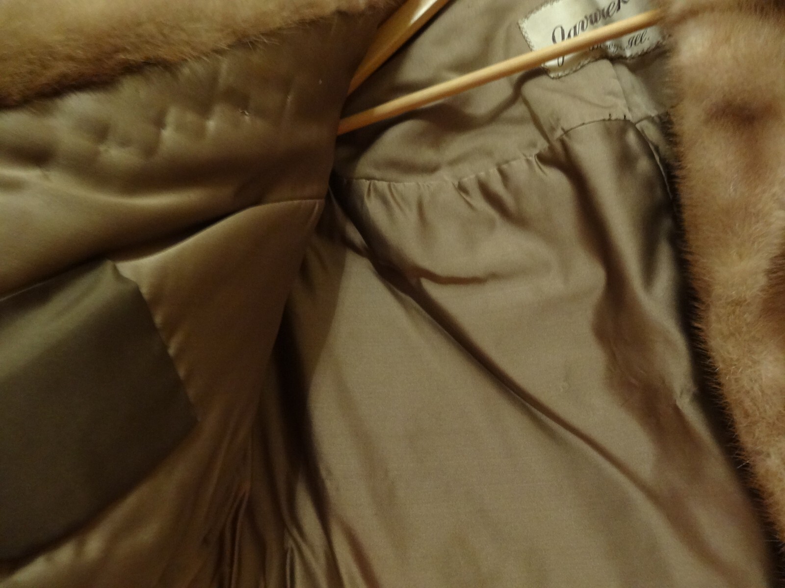 Genuine Light Brown Mink Fur Stole Cape
