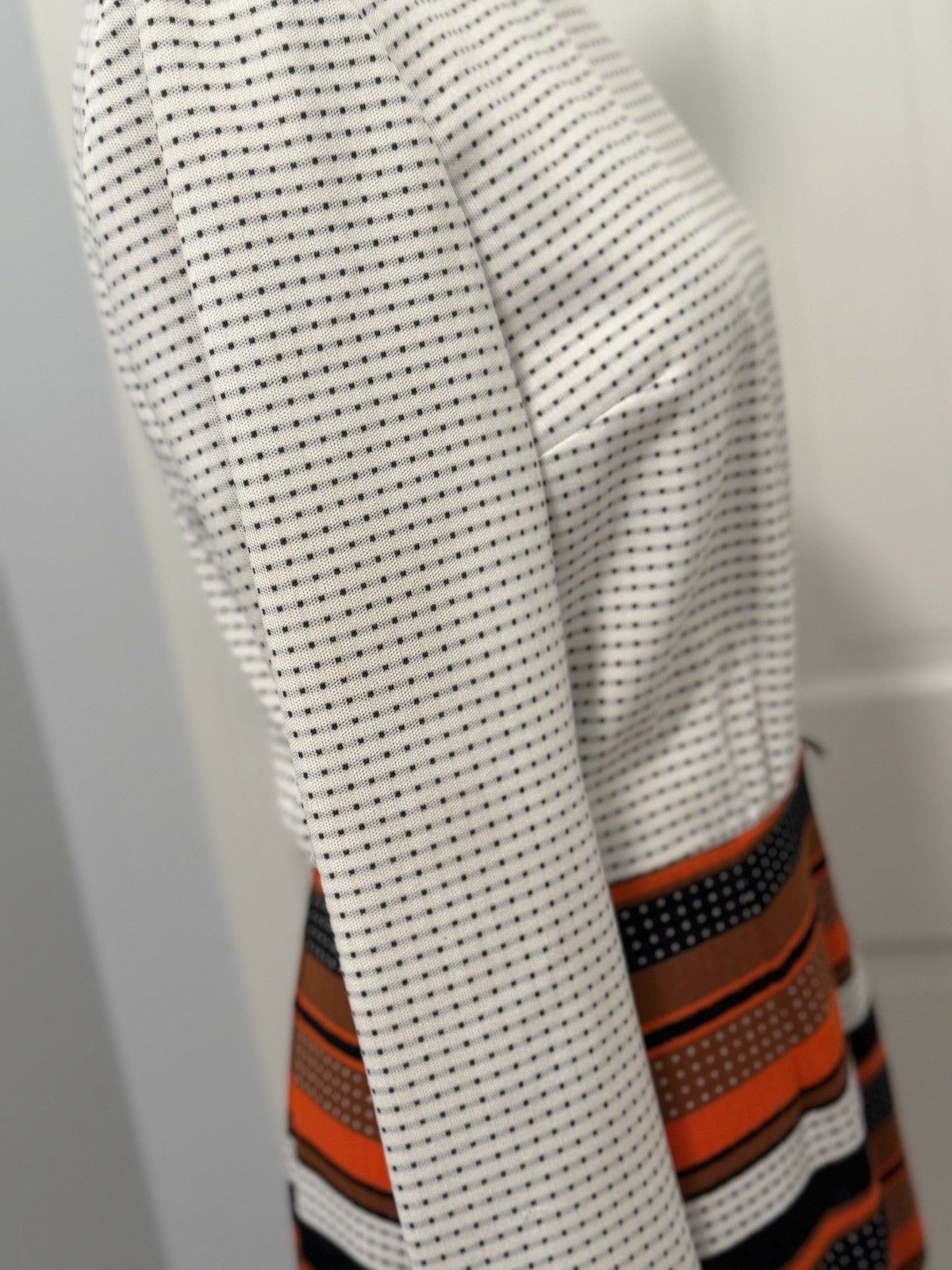 VTG Women’s Multi-Color Polka Dot Stripe Mod Pattern A Line Midi Dress Sz M