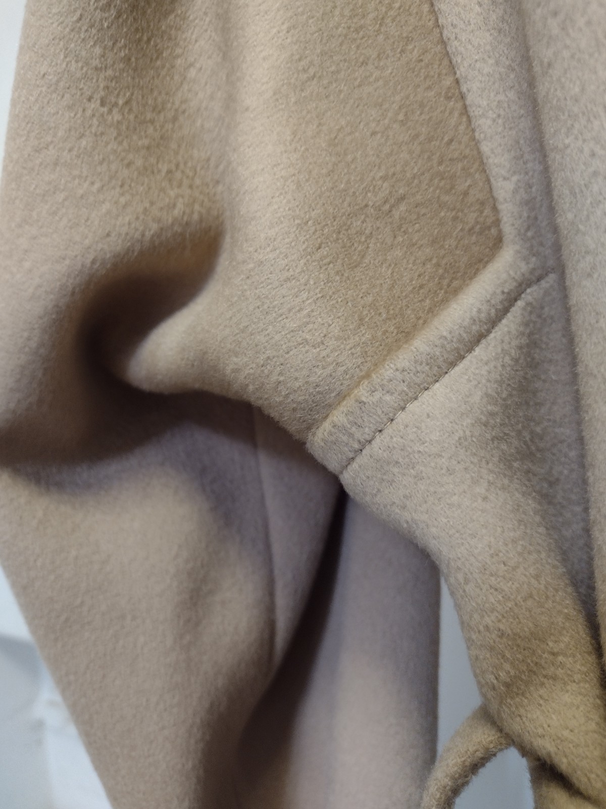 Vintage Stevens Forstmann Wool Long Coat Camel Belted USA ILGWU Quiet Luxury L