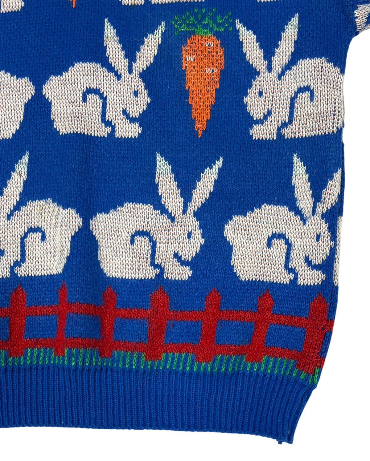 Jane Adams Bunny Carrot Knit Sweater Size M or L Acrylic Pullover Easter READ
