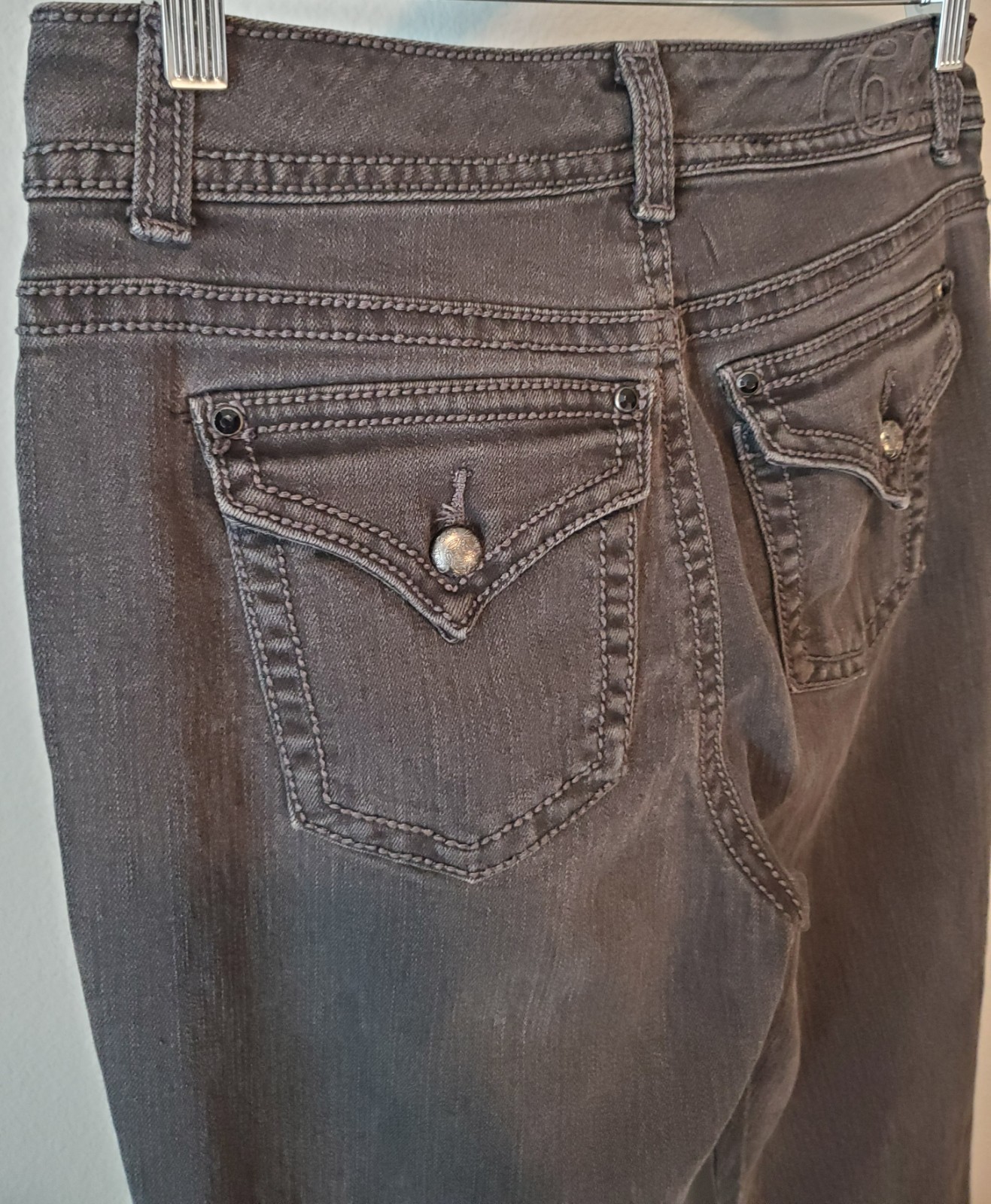 Vintage Code Bleu Black Bootcut Jeans 8 Studded Rhinestone Y2K Stretch
