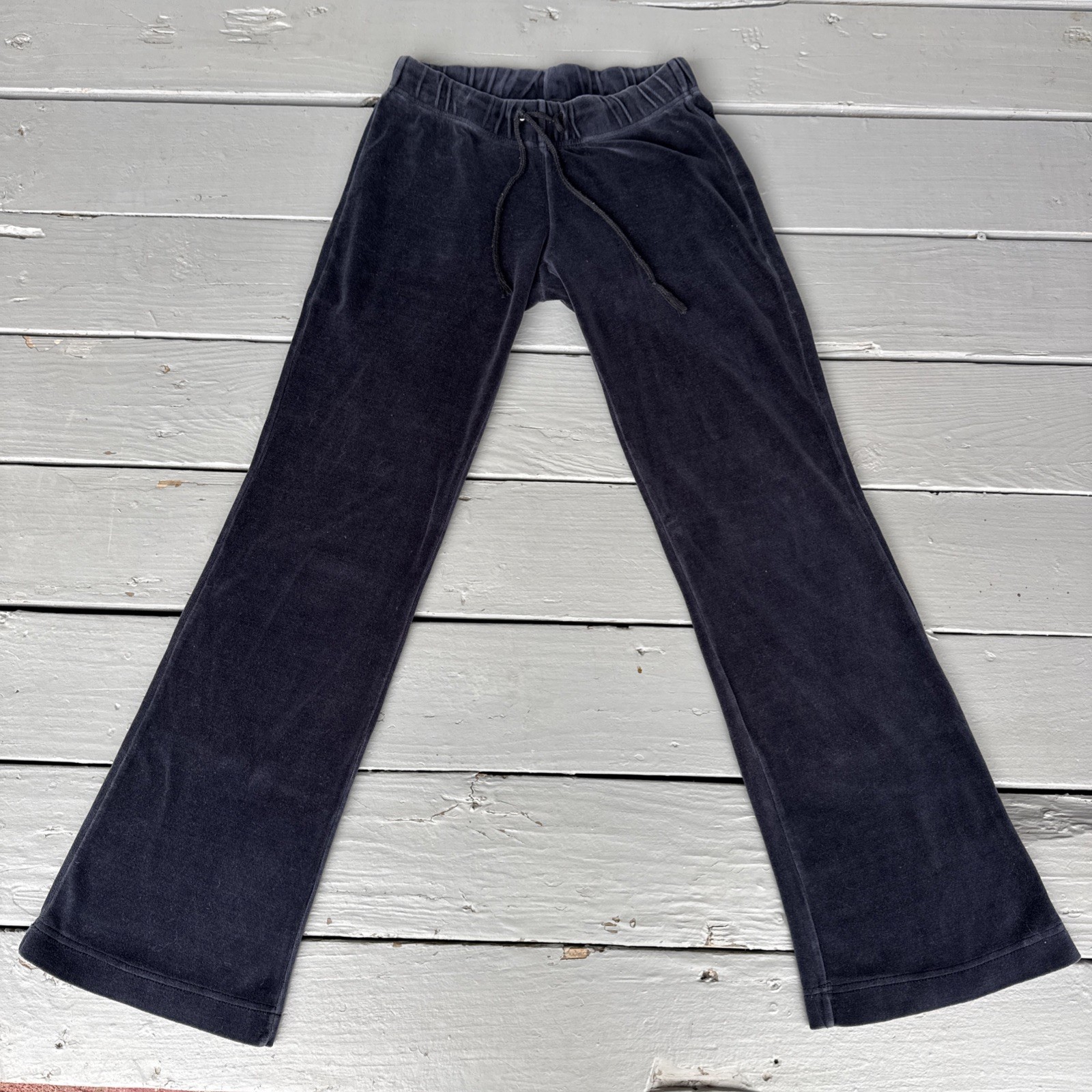 Vintage Y2K COCO Dark Navy velvet Low rise flare Sweatpants Size M