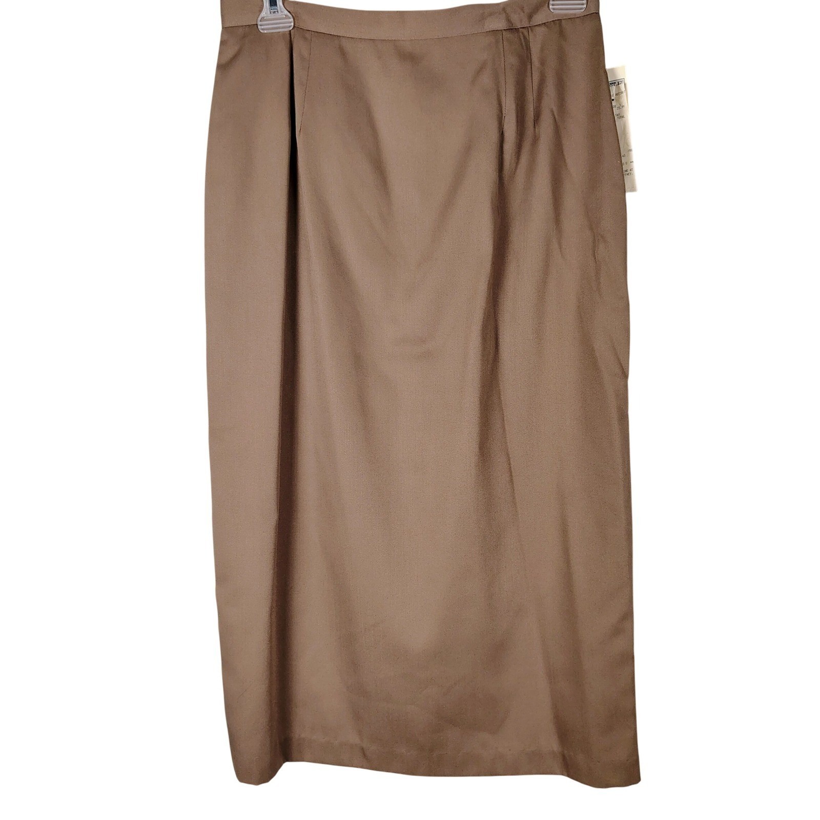 VTG 1996 New York Michele milk chocolate Brown Midi Skirt NWT 16 USA Slit