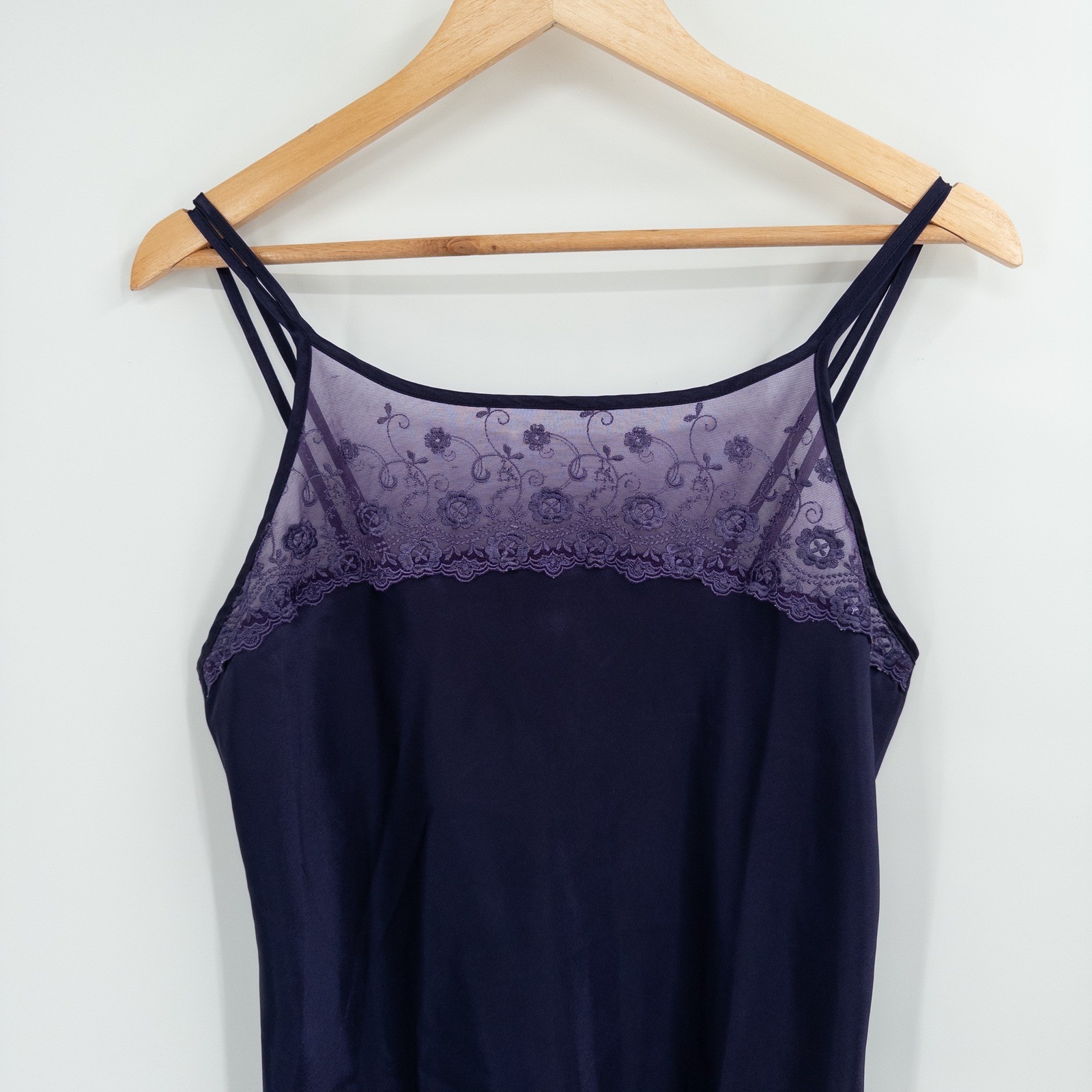 Vintage Whimsigoth Slip Dress Womens Medium Purple Lace 90s Witchy Satin Fairy