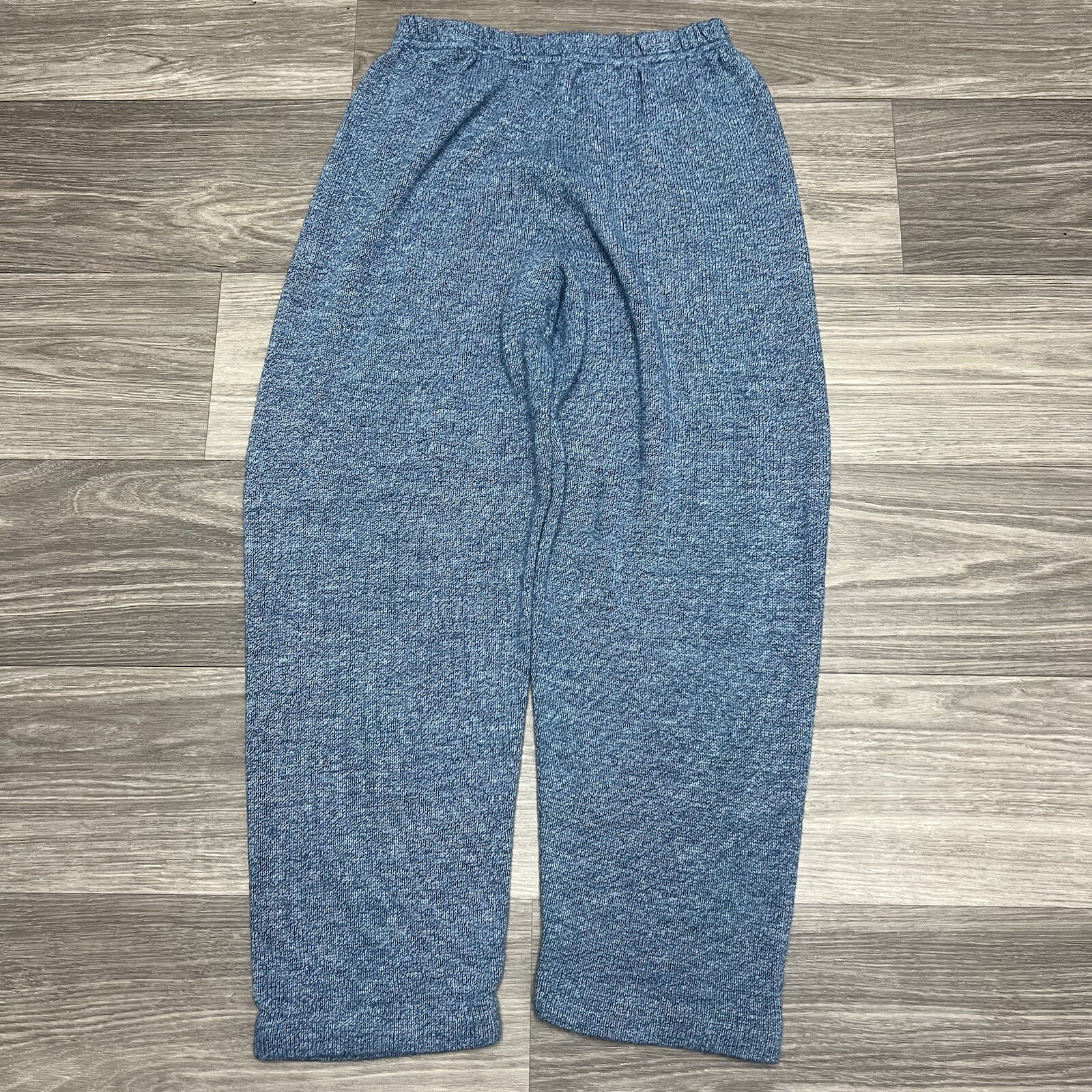 True Vintage 70s Sweater Sweatpants Womens 28×26 Blue 100% Acrylic Soft Cozy