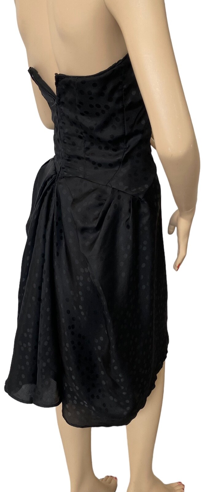 Vintage CAROLINA HERRERA Black 80s 90s Strapless Cocktail Dress Small Top Video