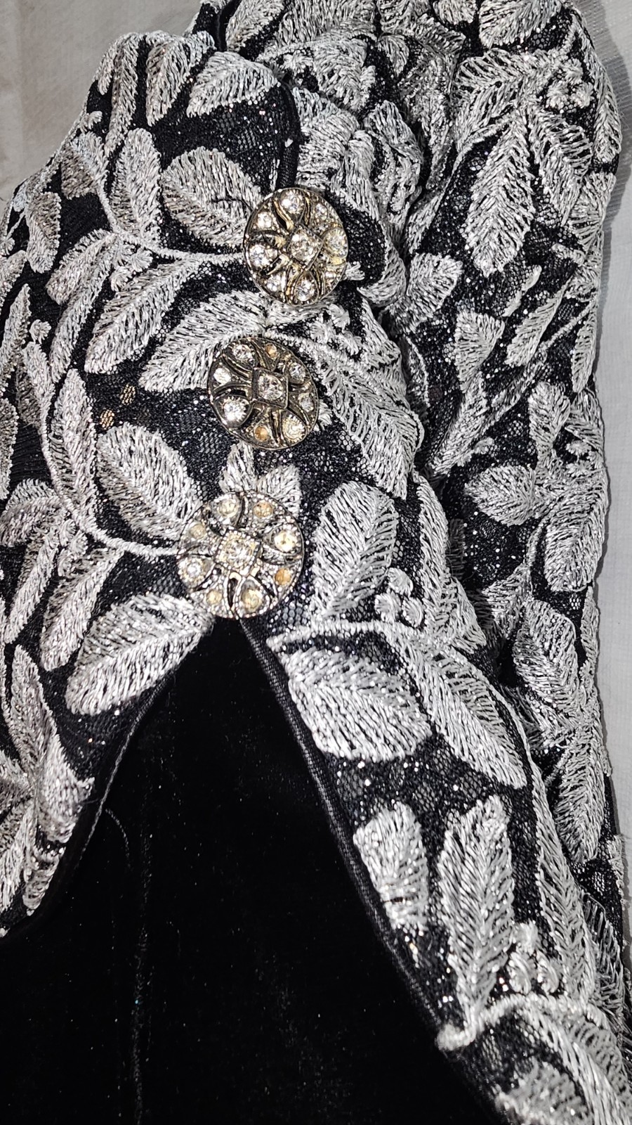 Vintage ASPEED Sequin Metallic Stitch Jacket Velvet Skirt Dress Women’s Size M