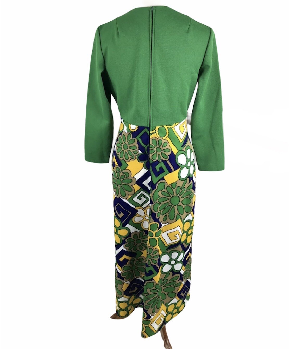 VTG Puritan Forever Young Dress 1960s 1970s Green Floral