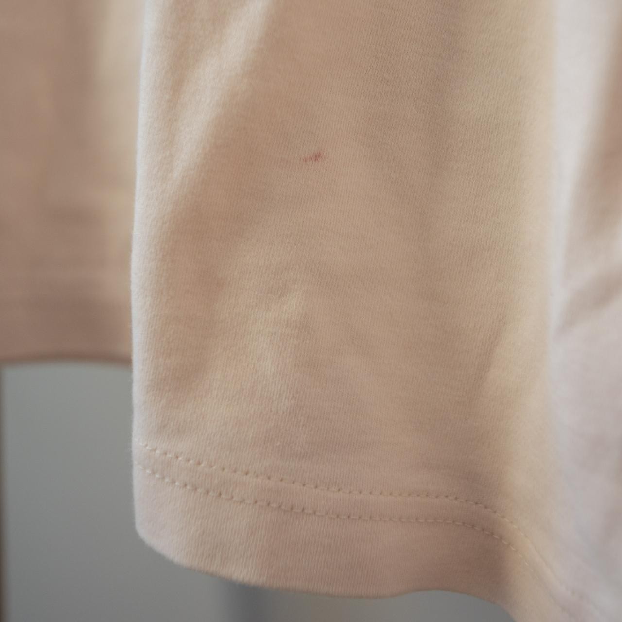 Vintage Cotton 80s Muted Pastel Pink Cream Turtleneck with logo emblem applique
