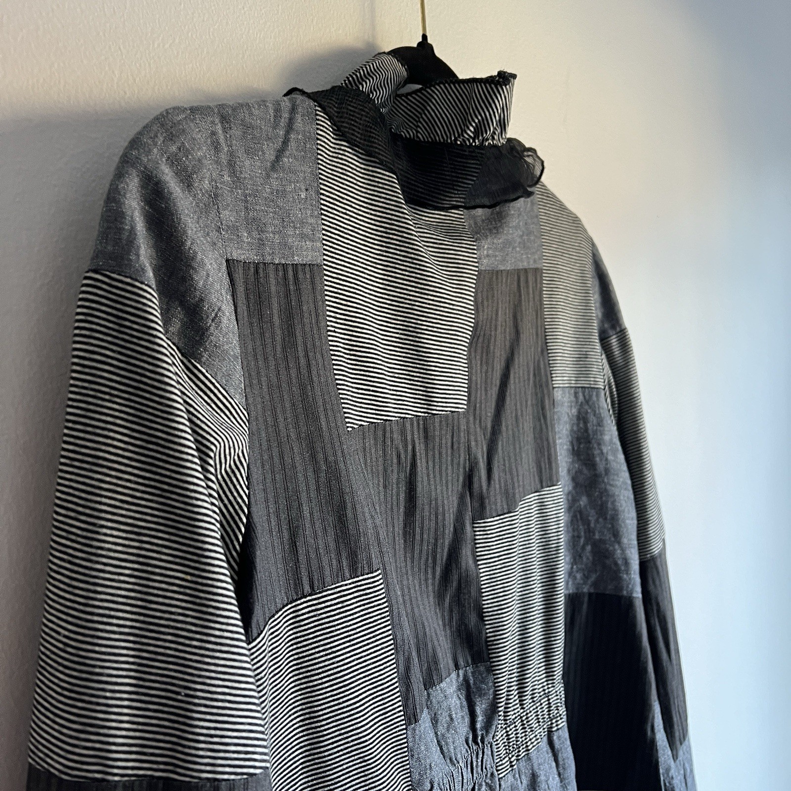 Vintage Grey and Black Patchwork Short Jacket, By Boo Radley, Woman’s Medium
