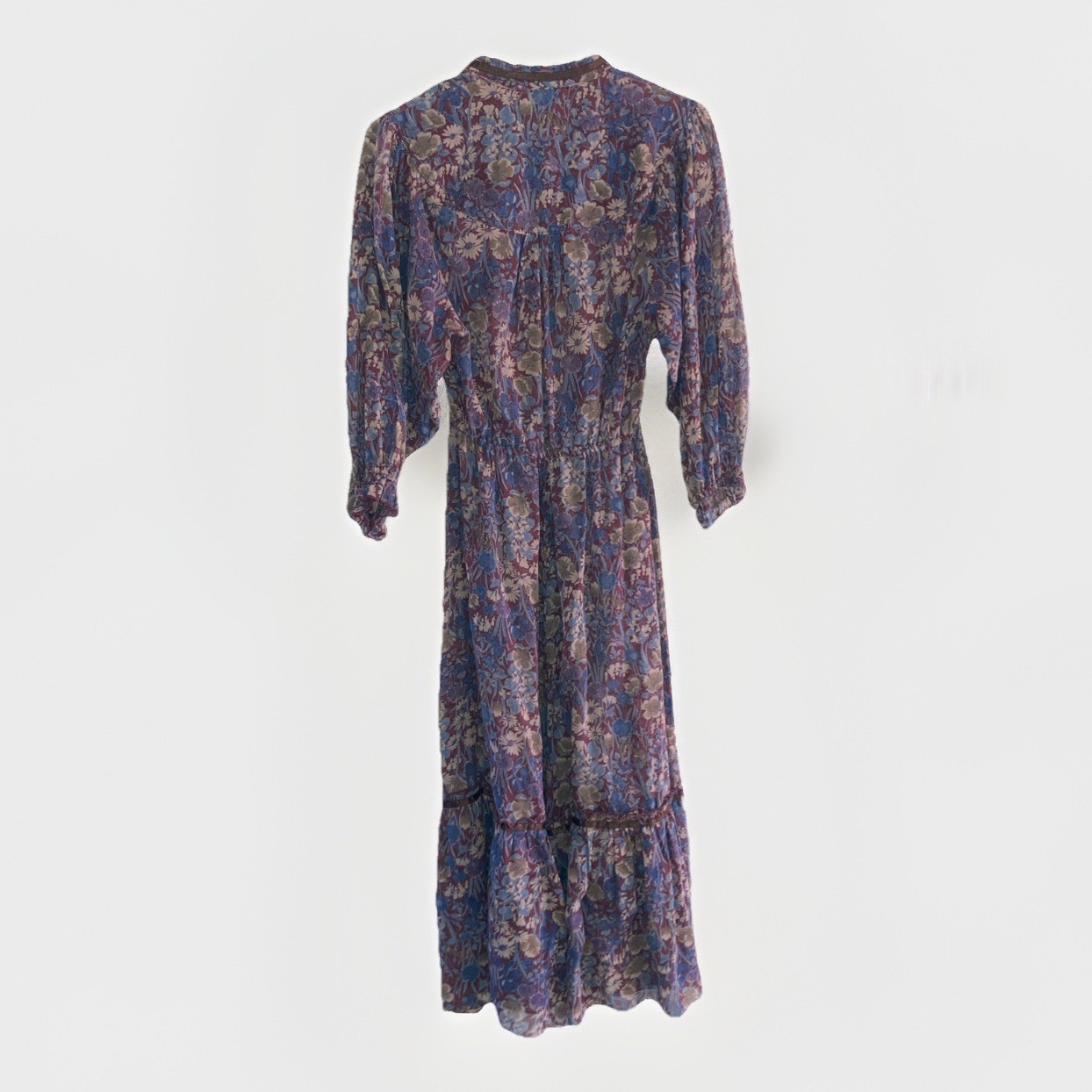 Foxy Lady San Francisco Maxi Dress Sz S Prairie Sheer Cottagecore Romantic