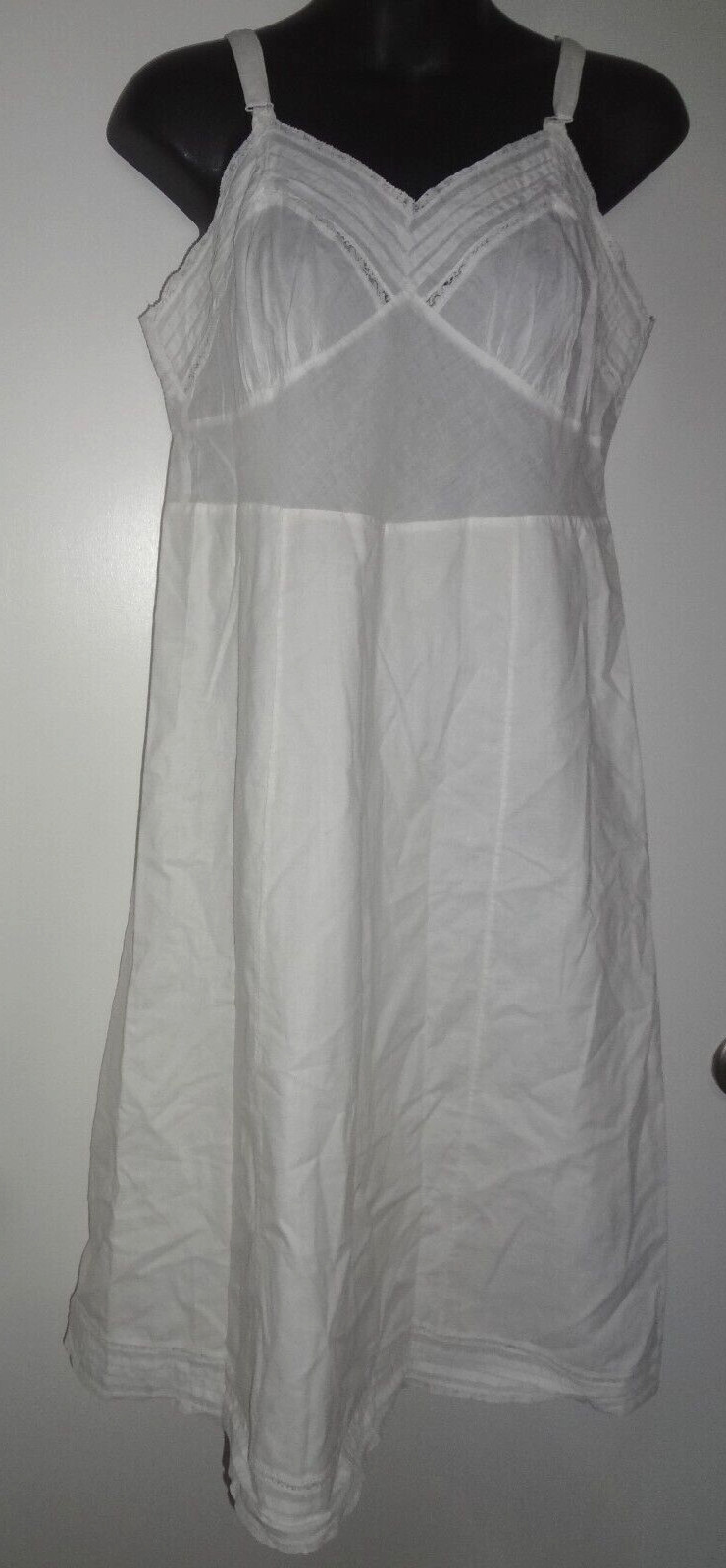 VTG 50s The Snowdon Tailleur Cotton Full Slip Photo Op Nightgown Fitted Style 36
