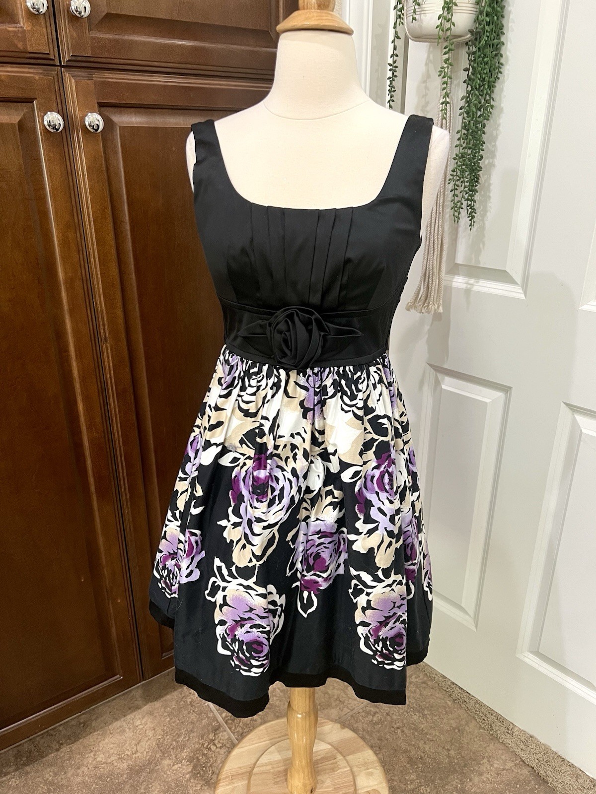 Vtg Y2K Retro 50’s Style Fit & Flare Dress Tie Back Tulle Crinoline Cocktail 5