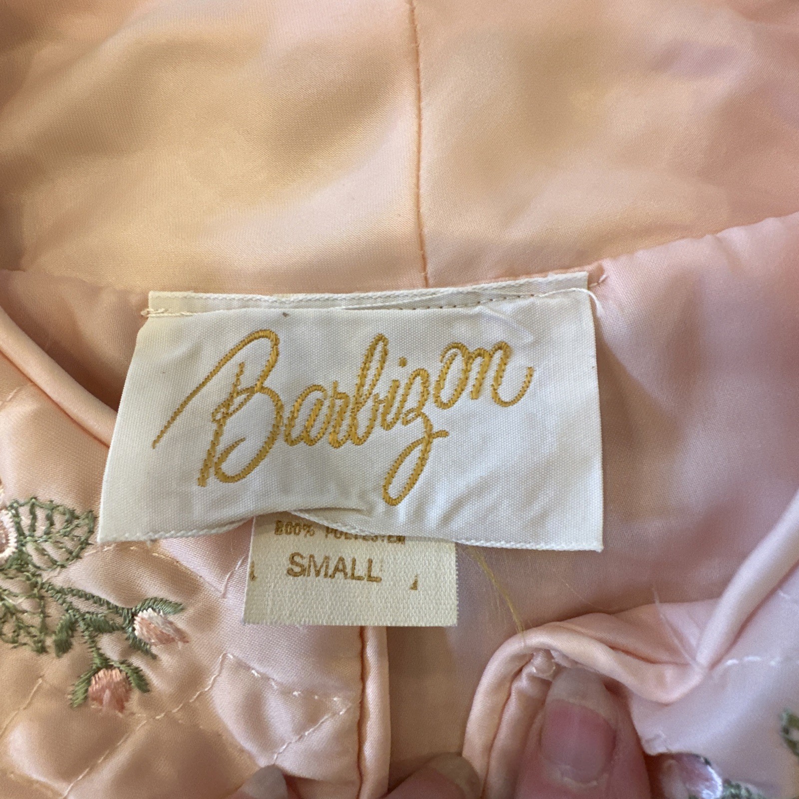 VTG 1950s Barbizon Ladies Nylon Quilted Bed Jacket Soft Pink Sz Small
