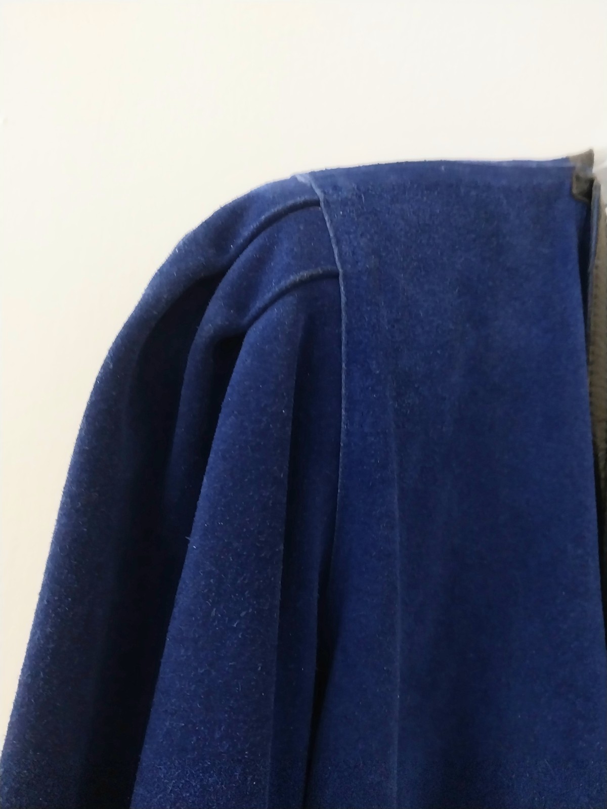 Jean Muir London Vtg 80’s Leather Suede Electric Blue W/ Black Trim Sz8 Jacket