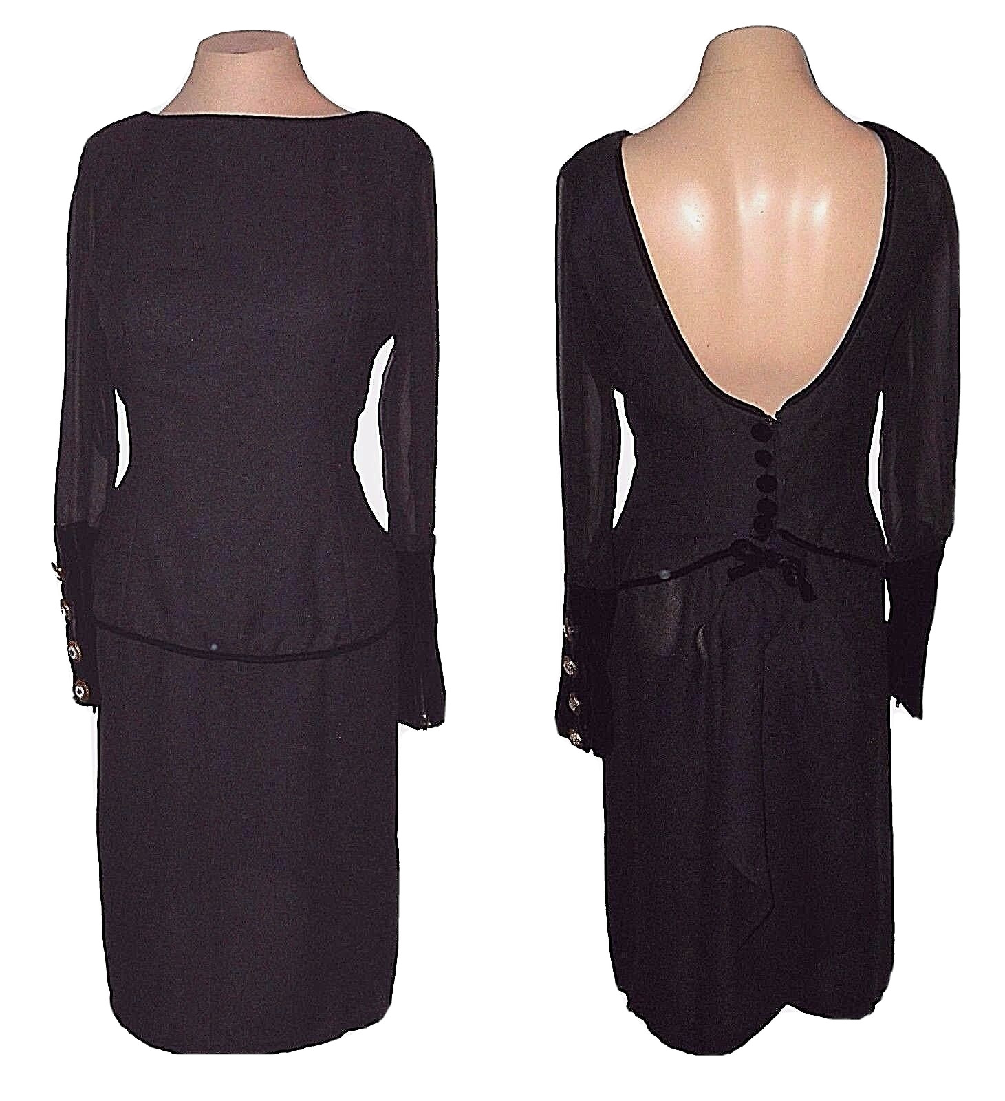 Dress, Vintage, V.C. Boutique, Evening Velour-Crape Lovely, 8