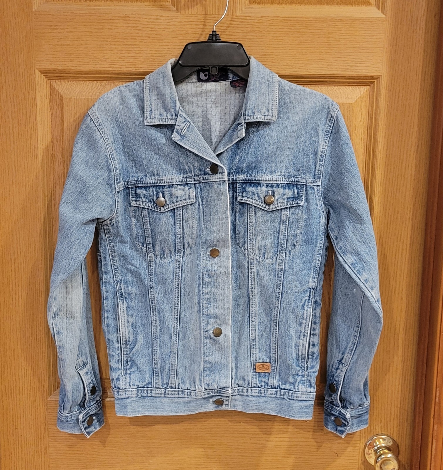 Vintage Union Bay Denim Jacket 100% Cotton Trucker Country Distressed Size Small