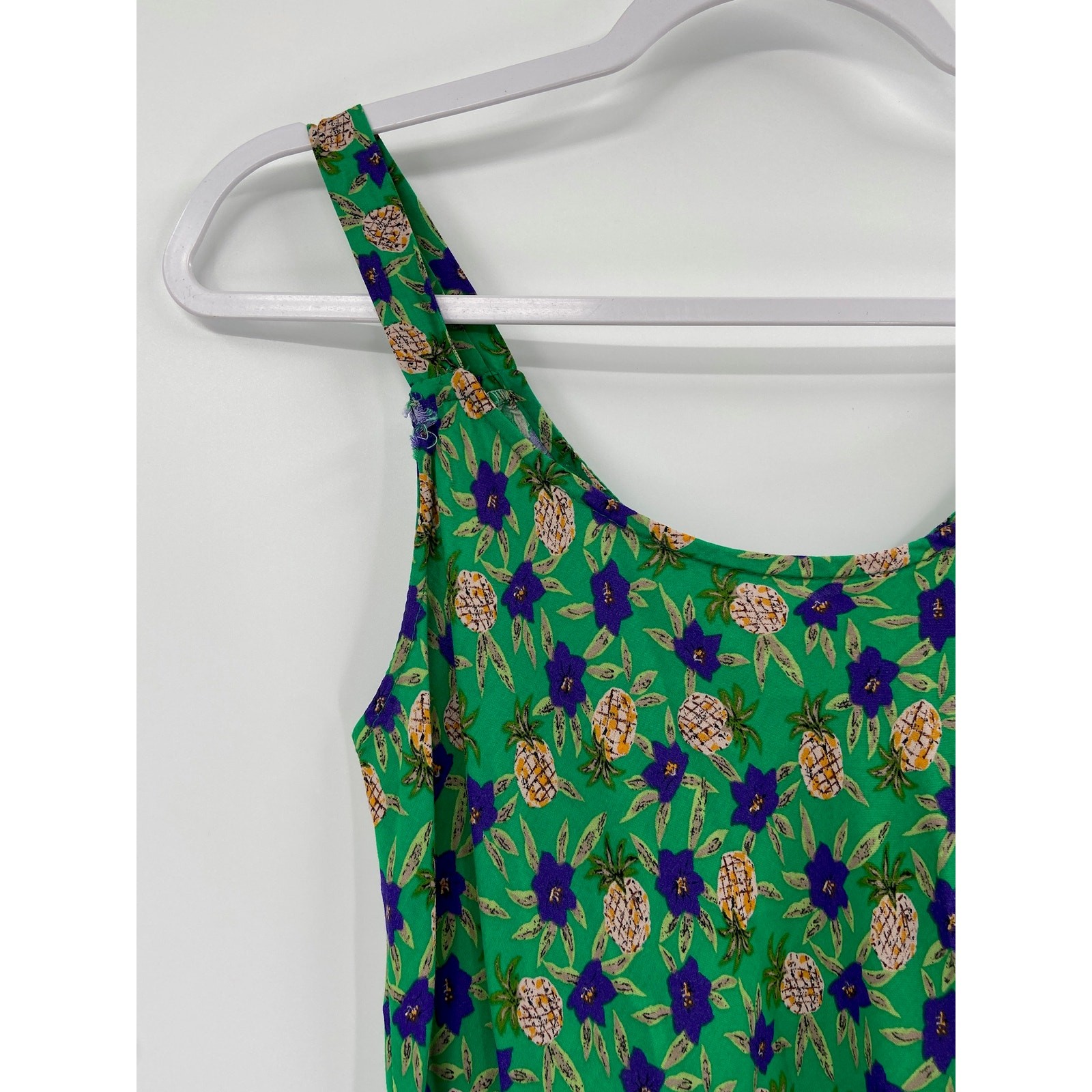 Hilo Hattie The Hawaiian Original Green Pineapple Print Sleeveless Dress Size S
