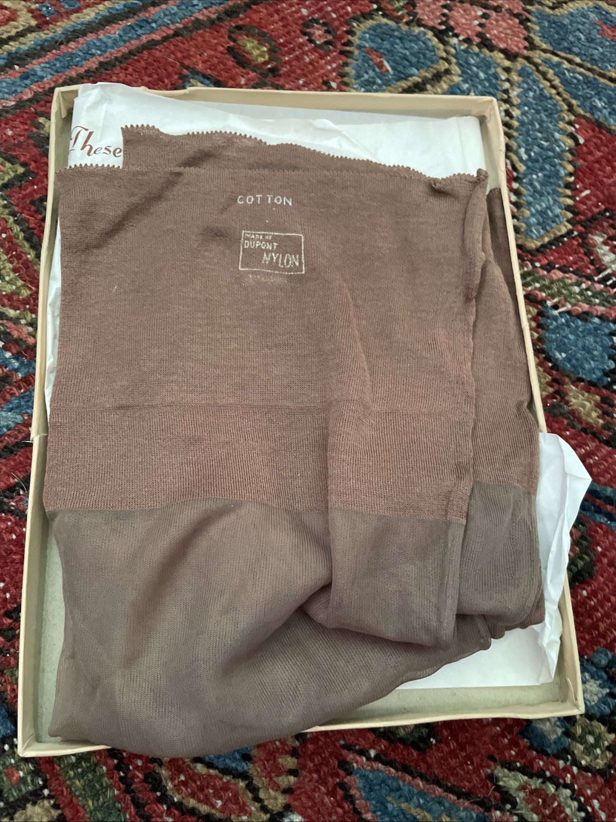 NOS VTG 40s 50s 4 PR SZ 10 SILKY SEXY GAYMODE FLAT KNIT NYLON GARTER STOCKINGS