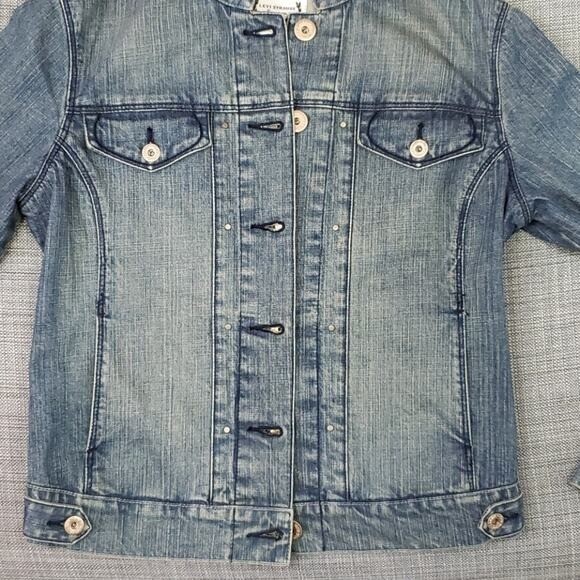 VTG 2007 Levi Strauss Signature Notched Collar Denim Jacket Women S Sample