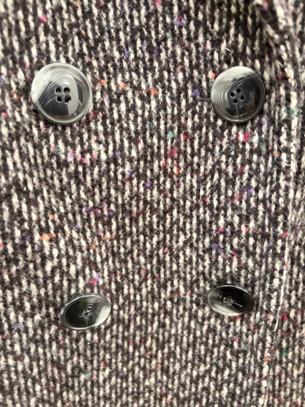 Vintage Karizma East Ltd Womens Size 12 Tweed Wool Blend Coat Double Breasted