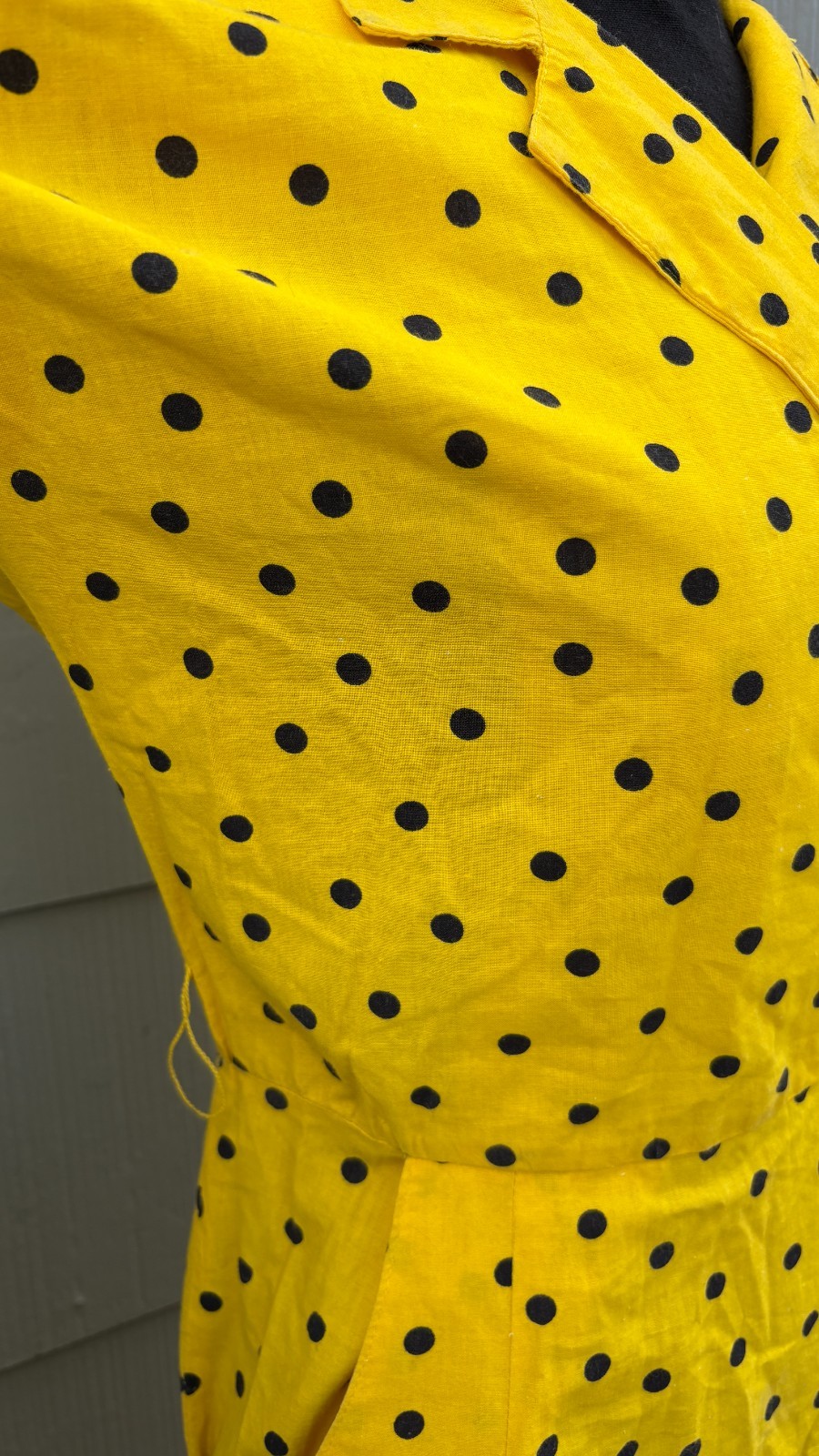 vtg 70s 80s New Wave Rockabilly Clowncore Polka Dot Short Sleeve Wrap Dress