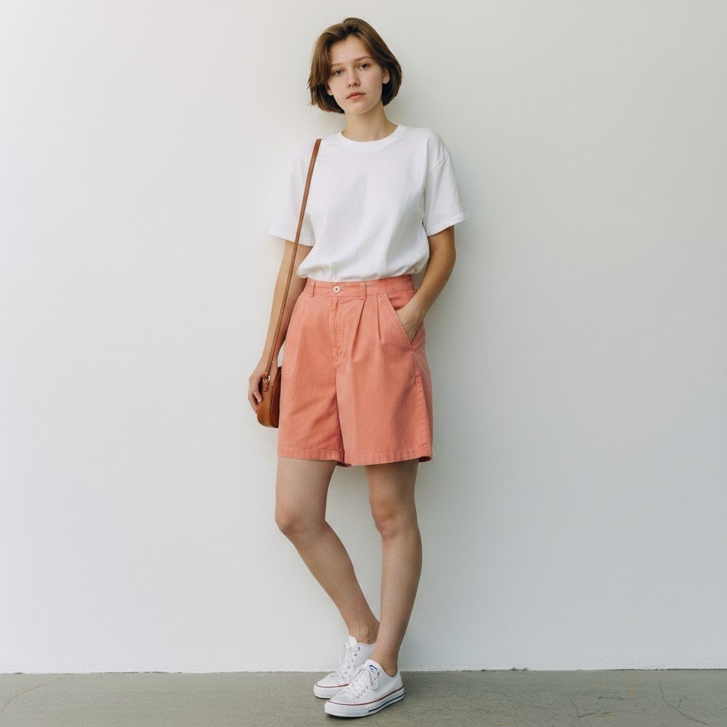 Vintage Ralph Lauren Country Coral Shorts Women 12 Pleated High Waist 90s USA