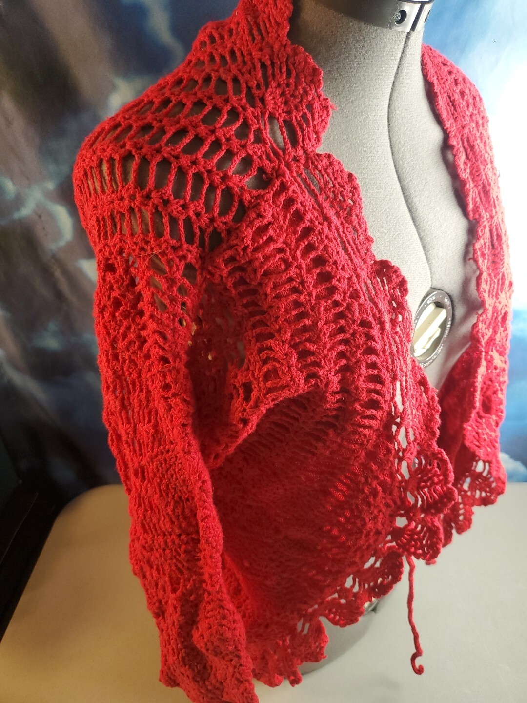Vintage 80’s Bonnie And Bill By Holly Women’s Small Red Crochet Knit Sweater