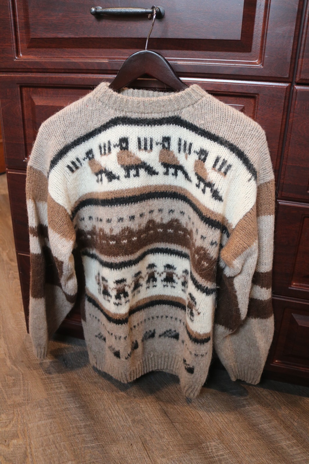 VTG VENICIA IMPORTS CHUNKY WOMENS PULLOVER 100% WOOL BOLIVIA